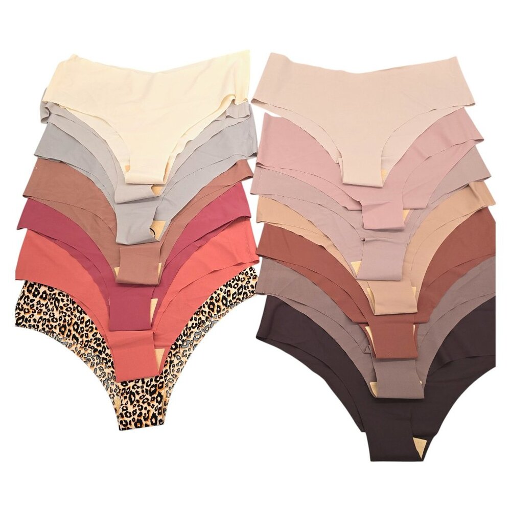 14 Pair Seamless Women's Underwear No Show Bikini Panties Briefs Womens XXL NEW
